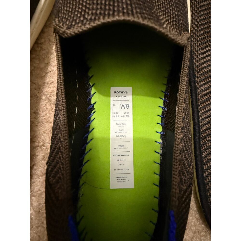 Rothy’s Original Slip On Sneaker in Dark Herringbone Sz 9 Washable - Picture 7 of 7